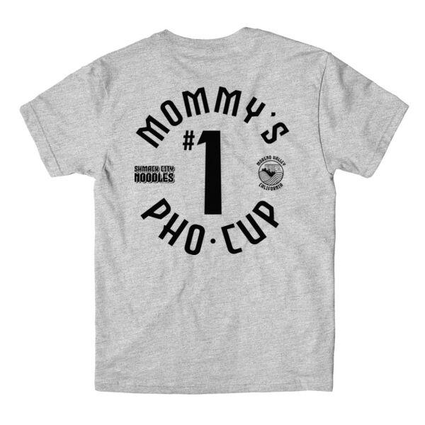 MOMMY'S #1 PHO CUP FRONT & BACK - PREMIUM MEN'S/UNISEX T-SHIRT - LIGHT GRAY HEATHER - 4WBFA2 Thumbnail